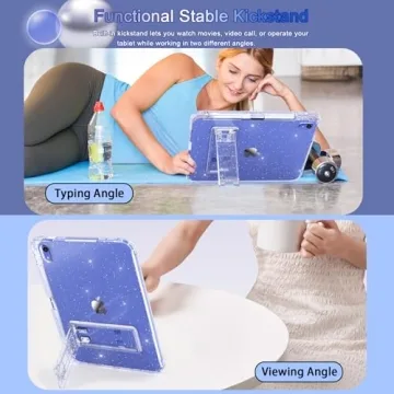 Stylish Rantice iPad 10th Gen Case with Glitter and Kickstand