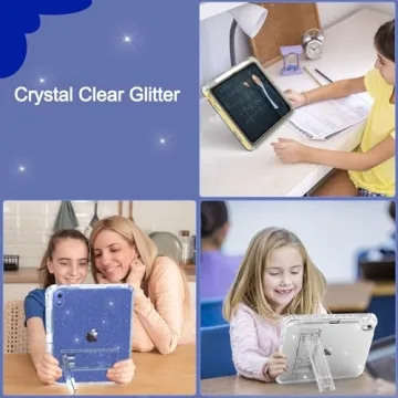 Stylish Rantice iPad 10th Gen Case with Glitter and Kickstand
