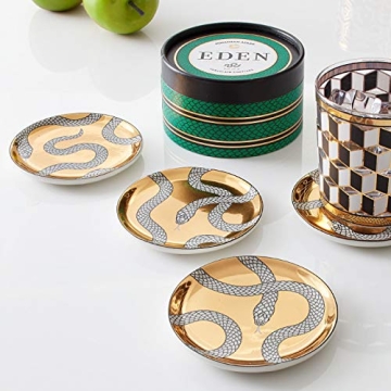 Jonathan Adler Eden Coasters Gold - Elegant Porcelain Design