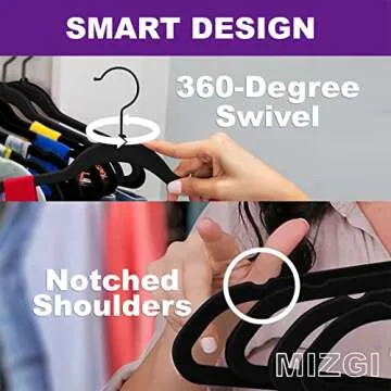 MIZGI Velvet Hangers - 60 Pack Heavy Duty Non-Slip