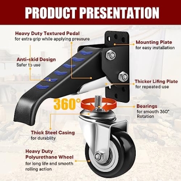 SPACECARE Heavy Duty Retractable Caster Kit for Workbenches