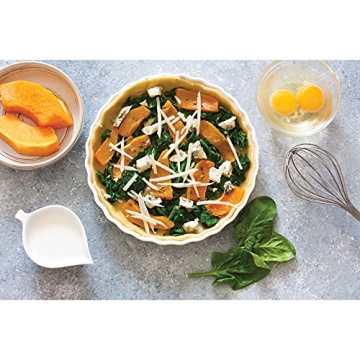 HIC Kitchen Round Quiche Dish, 10-Inch Fine Porcelain