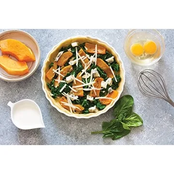 HIC Kitchen Round Quiche Dish, 10-Inch Fine Porcelain