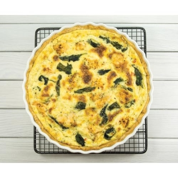 HIC Kitchen Round Quiche Dish, 10-Inch Fine Porcelain