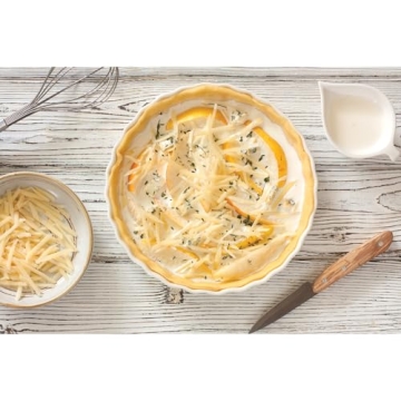 HIC Kitchen Round Quiche Dish, 10-Inch Fine Porcelain