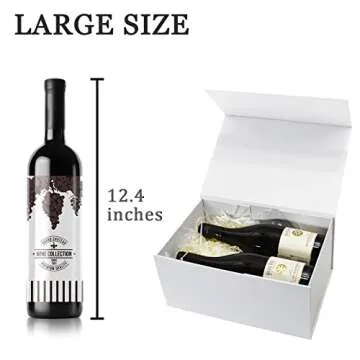 AuroWish 3 Pack Large Gift Box for Present, 12.5 x 8.5 x 4.75 Inches, White Gift Box with Magnetic Lid, Collapsible Gift Box with Ribbons, Gift boxes with Lids for Christmas, Bridesmaid Proposal, Wedding, Birthday