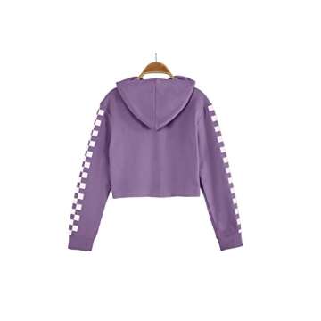 Meikulo Crop Tops for Teen Girls Hoodies Two Piece Outfits Tracksuit Activewear Kids Cute Long Sleeve Sweatshirts Sweatpants Purple, 7-8 Years