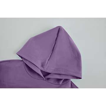 Meikulo Crop Tops for Teen Girls Hoodies Two Piece Outfits Tracksuit Activewear Kids Cute Long Sleeve Sweatshirts Sweatpants Purple, 7-8 Years