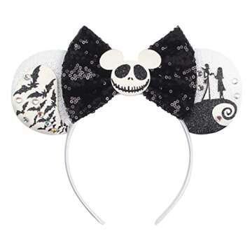 K T One Halloween Mouse Ears Bow Headbands for All Ages