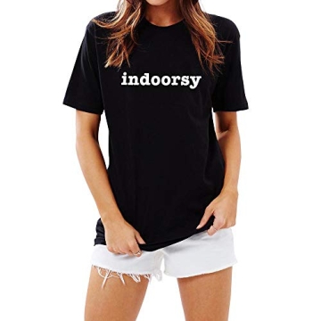 FANNOO Funny Saying Indoorsy T-Shirt for Women