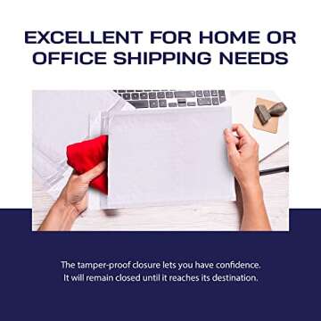 100-Pack Waterproof Poly Bubble Mailers 8.5 x 12 - Thick, Durable, Instant Seal Envelopes with Strong Adhesive - Protective Shipping Mailers for Jewelry, Cosmetics, SD Cards, USB Cables