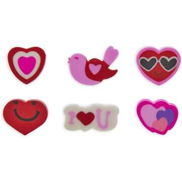 Juvale Mini Valentine Erasers, Party Favors (300 Pieces)