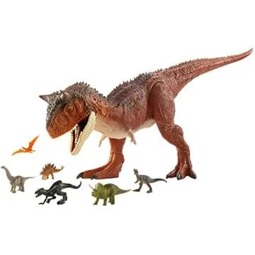 Mattel Jurassic World Colossal Carnotaurus Toro Dinosaur Action Figure Camp Cretaceous with Stomach-Release Feature, 36-in Long, Realistic Sculpting, Kid Gift Age 4 Years & Up