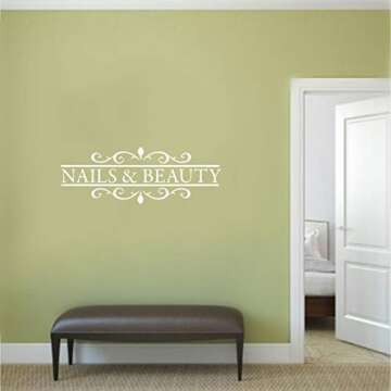 Nails & Beauty Hair Beauty Salon Wall Sticker Polish Bar Window Wall Sticker Vinyl Art Removable Pos...