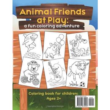 Animal Friends At Play: A Fun Coloring Adventure: Fun Coloring Pages with Cute Animals Doing Activit...