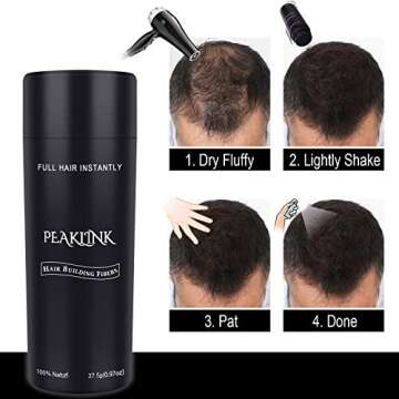 Hair Fibers for Thinning Hair - 100% Undetectable Natural keratin Formula - Instantly Thickens for Men & Women, Completely Conceals Hair Loss - Hair Loss Concealer 0.97oz(27.5g) (Middle Brown)