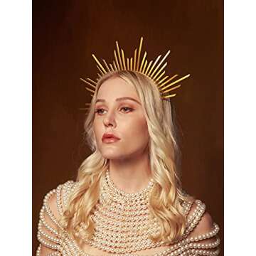 Zivyes Halo Crown Sunburst Spike Headpiece for Women