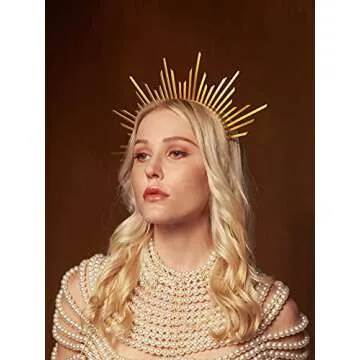 Zivyes Halo Crown Sunburst Spike Headpiece for Women