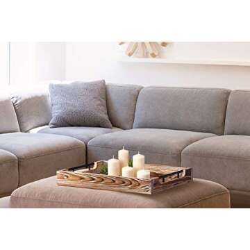 Large Ottoman Tray with Handles - 16.5"x12" - Coffee Table Tray - Rustic Tray for Ottoman - Wooden Trays for Coffee Table - Wooden Serving Trays for Ottomans - Ottoman Trays