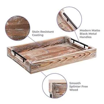 Stunning Large Ottoman Tray with Handles for Decor