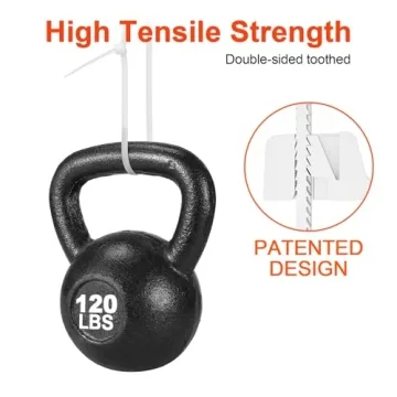 Heavy Duty 12 Inch White Zip Ties - 120 LBS Strength, 100 Pack