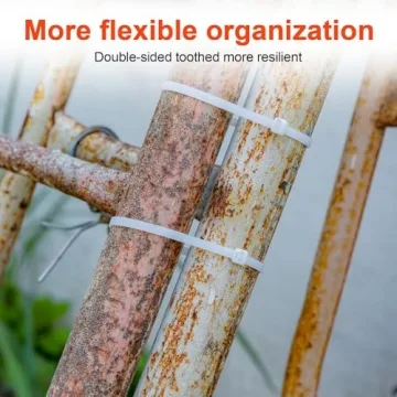 Heavy Duty 12 Inch White Zip Ties - 120 LBS Strength, 100 Pack