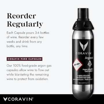 Coravin Argon Capsules - Patented Cap & Seal Technology - 6 Pack