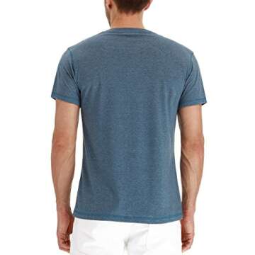 NITAGUT Mens Fashion Casual Front Placket Basic Short Sleeve Henley T-Shirts (S, 02 Vg-Blue)