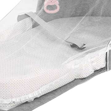 Foldable Travel Cot, Multifunctional Waterproof Outdoor Portable Travel Cot (Grey)