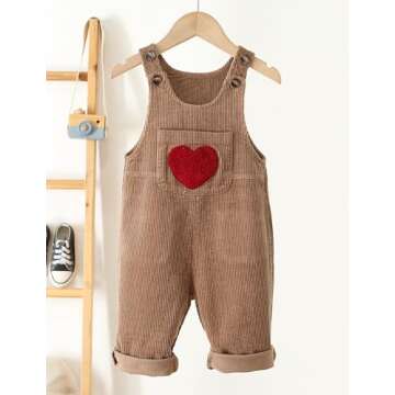 Happy Cherry Baby Boy Girl Corduroy Bib Overalls Cotton Trousers Jumpsuit Cute Suspender Overalls 18-24M