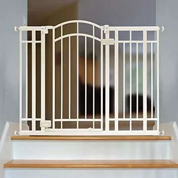 Summer Infant Multi-Use Decorative Extra Tall Safety Pet and Baby Gate,28.5'-48' Wide, 36' Tall,Pressure or Hardware Mounted, Install on Wall or Banister in Doorway or Stairway,Auto Close Door -Beige