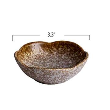 Mozacona 3pcs Ceramic Retro Japanese Seasoning Dishes Dipping Bowls Appetizer Plates