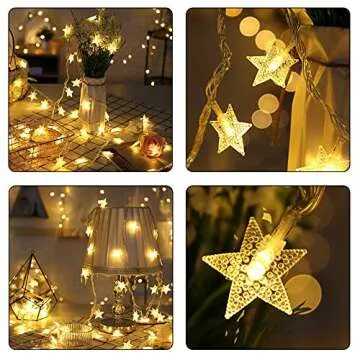 Merdeco Star String Lights 16ft Warm White for All Occasions