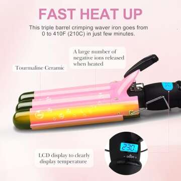 Triple Barrel Curling Iron for Beautiful Curls