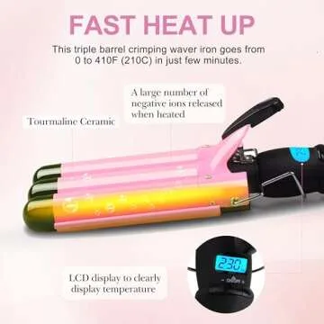 Triple Barrel Curling Iron for Beautiful Curls