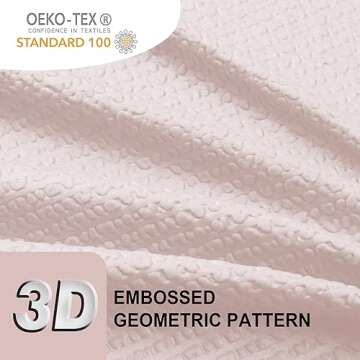 OVZME Berry Pink Shower Curtain, Kids Bathroom Curtain 72 Inch Long, 3D Embossed Fabric Waffle Showe...