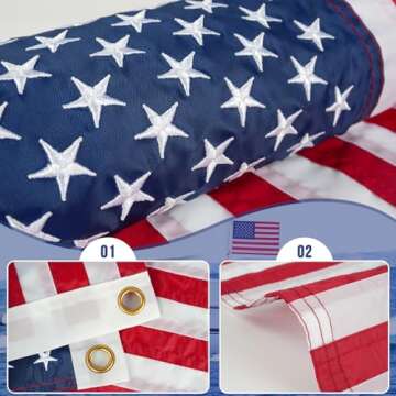 HOOSUN American Flag 12.5" x 18" Small American Flag For Boats,4th Of July Decorations Outdoor,Patri...