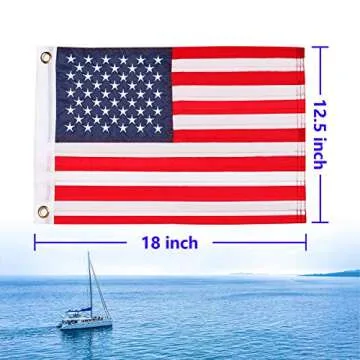 HOOSUN American Flag 12.5" x 18" Small American Flag For Boats,4th Of July Decorations Outdoor,Patriotic Flag With Embroidered Stars,Small USA Flag,Mini Flag Patriotic Decorations For Outside Bike Car