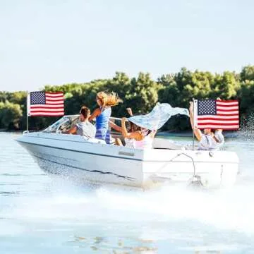 HOOSUN American Flag 12.5" x 18" Small American Flag For Boats,4th Of July Decorations Outdoor,Patriotic Flag With Embroidered Stars,Small USA Flag,Mini Flag Patriotic Decorations For Outside Bike Car