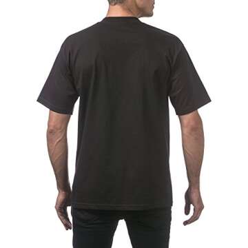 Pro Club Men's 6-Pack Heavyweight Cotton Short Sleeve Crew Neck T-Shirt, Black, 4X-Large