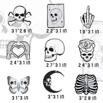 9 Pcs Skull Car Air Fresheners Horror Goth Punk Skeleton Crossbones Incense Chips Scented Diffuser Rearview Mirror Hanging Pendant Ornaments Cool Halloween Decor Automotive Interior Accessories Gifts