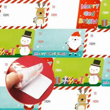 Colorful Outus 500 Self Adhesive Christmas Gift Tags