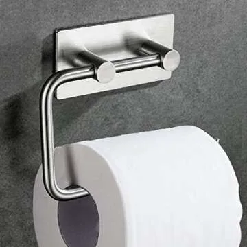 Stylish Kabter Toilet Paper Holder with Self-Adhesive Mount