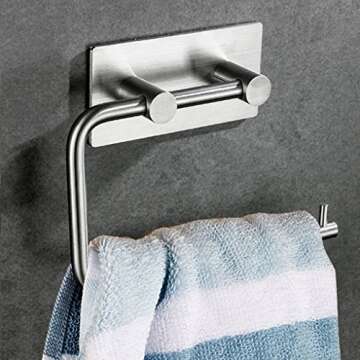 Stylish Kabter Toilet Paper Holder with Self-Adhesive Mount