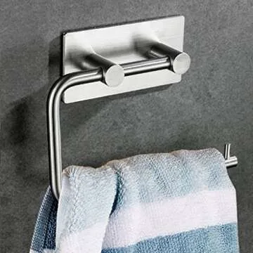 Stylish Kabter Toilet Paper Holder with Self-Adhesive Mount