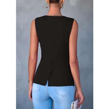 PRETTYGARDEN Women's Summer Suit Vest Tops 2025 Dressy Business Casual Sleeveless Button Down Trendy...