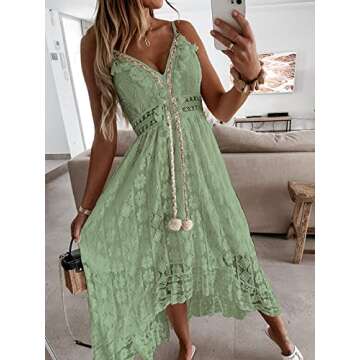 CUPSHE Women's Sleeveless Lace Maxi Dress - Perfect Beach Attire for 2025