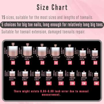 NOVO OVO Ombre French Tip Press on Toe Nail Tips, Sharp Square Pre-Designed Soft Gel False Toenail Extension, BROWN PINK Pre-applied Tip Primer & Base Coat, Full Cover Acrylic DIY x 15 Sizes 240 pcs