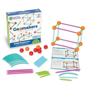 Learning Resources STEM Explorers Geomakers - 58 Pieces, Ages 5+ STEM Toys for Kids, Kindergartner L...