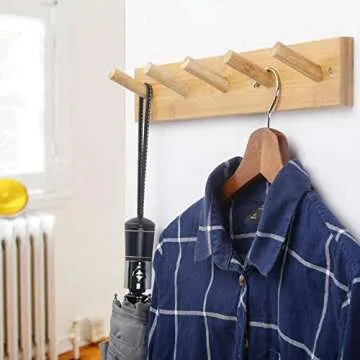 Stylish WEBI Coat Rack Wall Mounted with 5 Durable Hooks